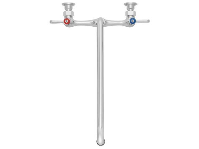 GRIDMANN Commercial Sink Faucet, 8' Center Wall Mount No Lead Faucet, 14' Swivel Spout, Dual Lever Handles, Brass Construction, Chrome Polished Finish