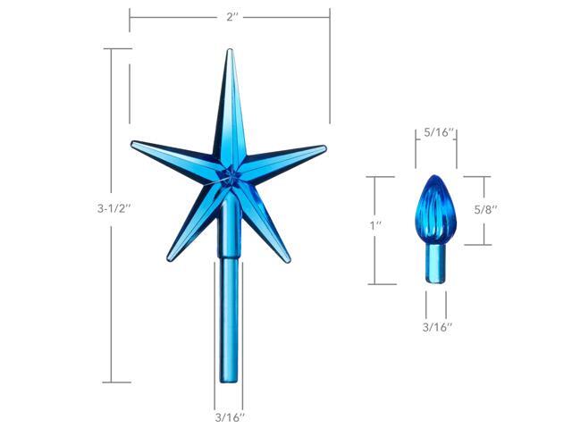 Casafield Ceramic Christmas Tree Replacement Lights - 108 Blue Bulbs and 3 Star Toppers