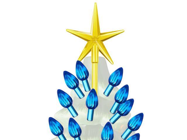 Casafield Ceramic Christmas Tree Replacement Lights - 108 Blue Bulbs and 3 Star Toppers