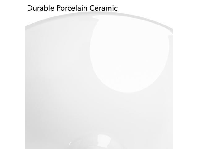 Miligoré 11' Round White Ceramic Vessel Sink - Modern Above Counter Bathroom Vanity Bowl
