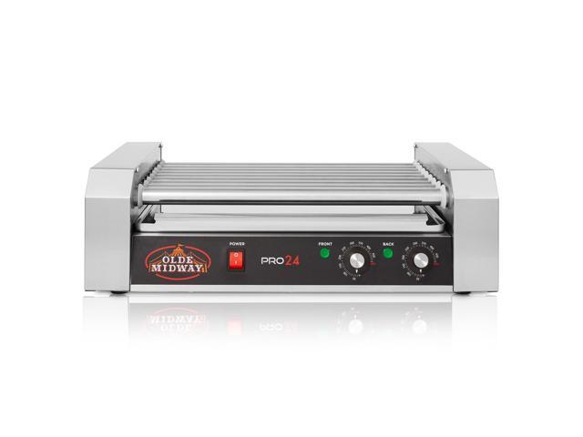 Olde Midway Electric 24 Hot Dog 9 Roller Grill Cooker Machine 1200-Watt - Commercial Grade