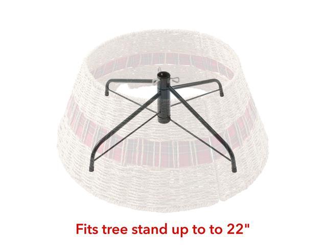 Casafield 24-Inch Christmas Tree Collar, Seagrass Woven Farmhouse Tree Base Cover with Cord Cut Out, Natural