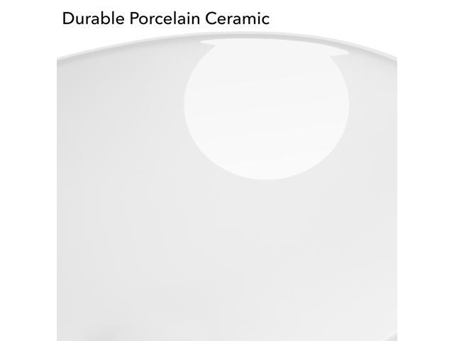 Miligoré 16' x 13' Oval White Ceramic Vessel Sink - Modern Egg Shape Above Counter Bathroom Vanity Bowl