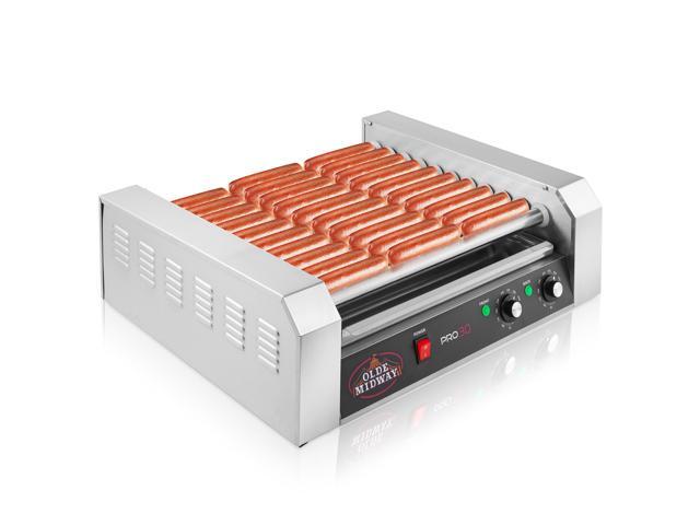 Olde Midway Electric 30 Hot Dog 11 Roller Grill Cooker Machine 1400-Watt - Commercial Grade