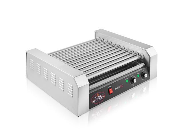 Olde Midway Electric 30 Hot Dog 11 Roller Grill Cooker Machine 1400-Watt - Commercial Grade