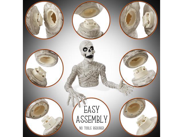 BOO BOX 36' Groundbreaking Mummy - Scary Outdoor Halloween Decorations for Porch or Yard