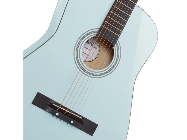 Ashthorpe 38-inch Beginner Acoustic Guitar Package (Light Blue), Basic Starter Kit w/ Gig Bag, Strings, Strap, Tuner, Pitch Pipe, Picks