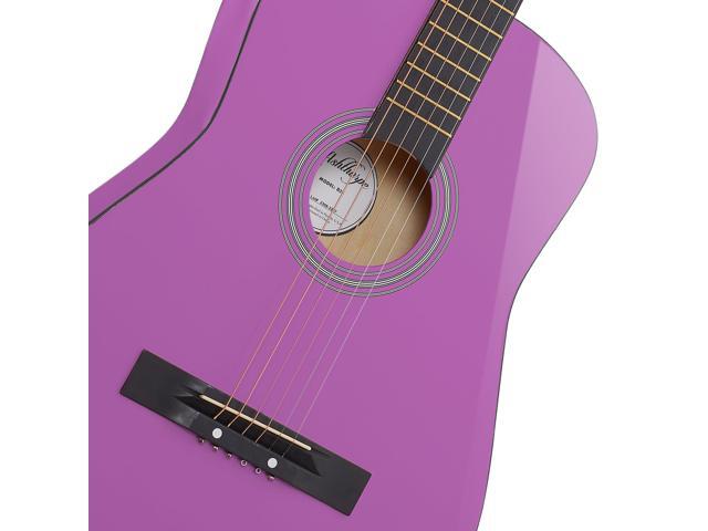 Ashthorpe 38-inch Beginner Acoustic Guitar Package (Purple), Basic Starter Kit w/ Gig Bag, Strings, Strap, Tuner, Pitch Pipe, Picks