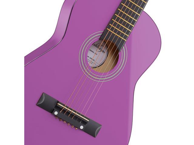 Ashthorpe 30-inch Beginner Acoustic Guitar Package (Purple), Basic Starter Kit w/ Gig Bag, Strings, Strap, Tuner, Picks