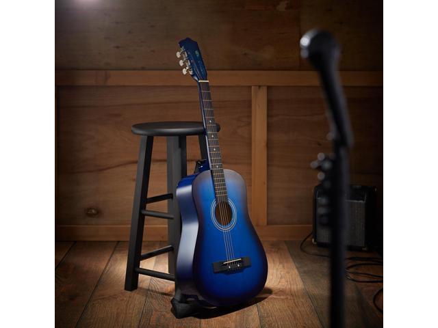 Ashthorpe 38-inch Beginner Acoustic Guitar Package (Blue), Basic Starter Kit w/ Gig Bag, Strings, Strap, Tuner, Pitch Pipe, Picks