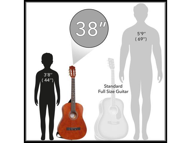 Ashthorpe 38-inch Beginner Acoustic Guitar Package (Brown), Basic Starter Kit w/ Gig Bag, Strings, Strap, Tuner, Pitch Pipe, Picks