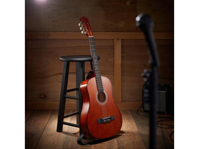 Ashthorpe 38-inch Beginner Acoustic Guitar Package (Brown), Basic Starter Kit w/ Gig Bag, Strings, Strap, Tuner, Pitch Pipe, Picks
