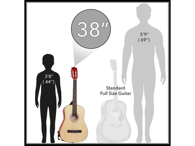 Ashthorpe 38-inch Beginner Acoustic Guitar Package (Natural), Basic Starter Kit w/ Gig Bag, Strings, Strap, Tuner, Pitch Pipe, Picks