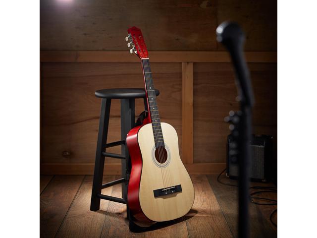 Ashthorpe 38-inch Beginner Acoustic Guitar Package (Natural), Basic Starter Kit w/ Gig Bag, Strings, Strap, Tuner, Pitch Pipe, Picks