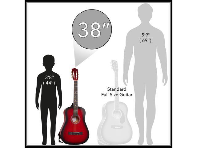 Ashthorpe 38-inch Beginner Acoustic Guitar Package (Red), Basic Starter Kit w/ Gig Bag, Strings, Strap, Tuner, Pitch Pipe, Picks