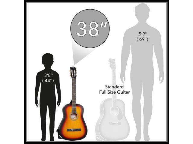 Ashthorpe 38-inch Beginner Acoustic Guitar Package (Sunburst), Basic Starter Kit w/ Gig Bag, Strings, Strap, Tuner, Pitch Pipe, Picks
