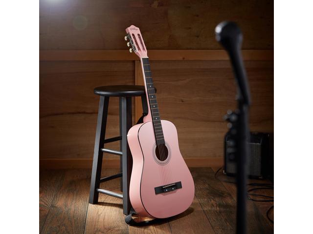 Ashthorpe 38-inch Beginner Acoustic Guitar Package (Pink), Basic Starter Kit w/ Gig Bag, Strings, Strap, Tuner, Picks