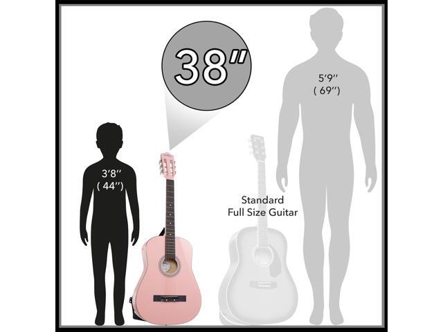 Ashthorpe 38-inch Beginner Acoustic Guitar Package (Pink), Basic Starter Kit w/ Gig Bag, Strings, Strap, Tuner, Picks