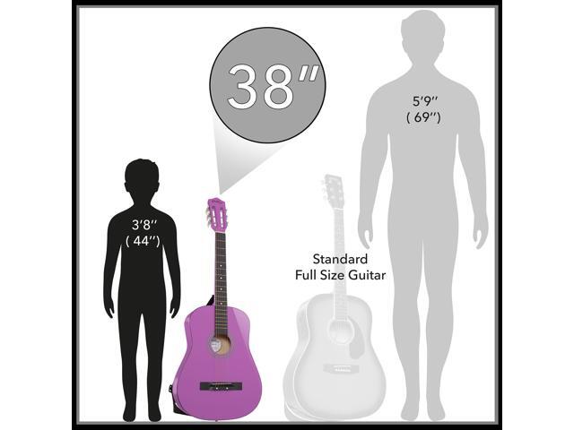Ashthorpe 38-inch Beginner Acoustic Guitar Package (Purple), Basic Starter Kit w/ Gig Bag, Strings, Strap, Tuner, Pitch Pipe, Picks