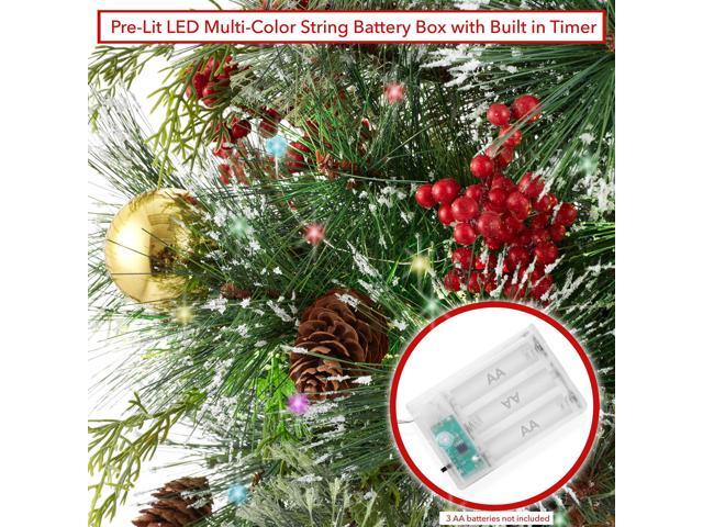 Casafield Santa Boots Decoration with Holiday Greenery, 40' Pre-Lit Hand-Painted Outdoor Christmas Decor
