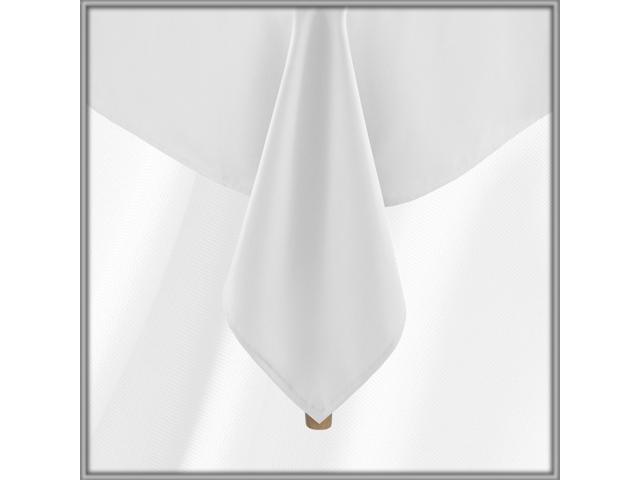 Lann's Linens 10 Pack 60 x 102 Inch Rectangular Tablecloth, Washable Polyester Fabric Table Cloth for Dining Tables, Restaurants, Weddings - White