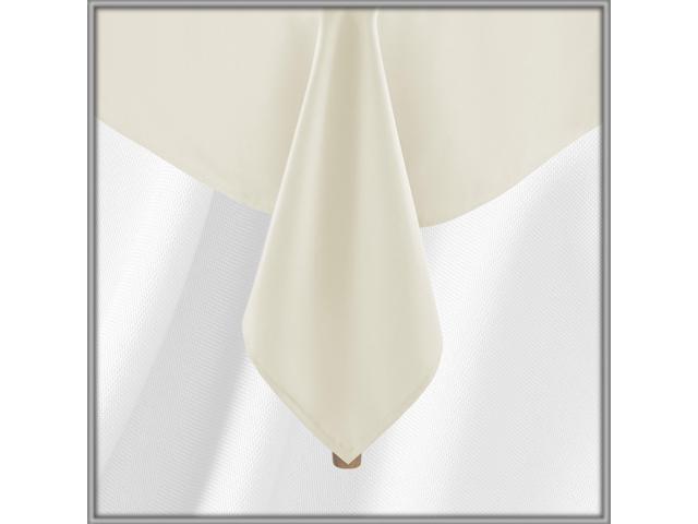 Lann's Linens 10 Pack 60 x 102 Inch Rectangular Tablecloth, Washable Polyester Fabric Table Cloth for Dining Tables, Restaurants, Weddings - Ivory