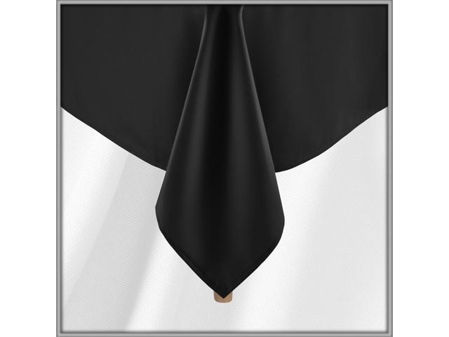 Lann's Linens 10 Pack 70 x 120 Inch Rectangular Tablecloth, Washable Polyester Fabric Table Cloths for Dining Tables, Restaurants, Weddings - Black