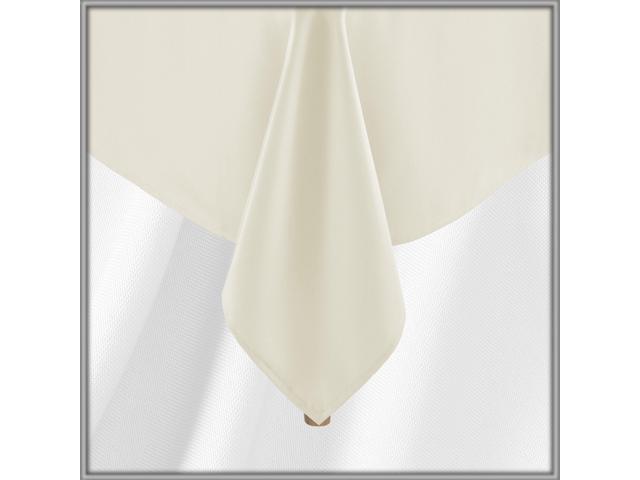 Lann's Linens 10 Pack 70 x 120 Inch Rectangular Tablecloth, Washable Polyester Fabric Table Cloth for Dining Tables, Restaurants, Weddings - Ivory