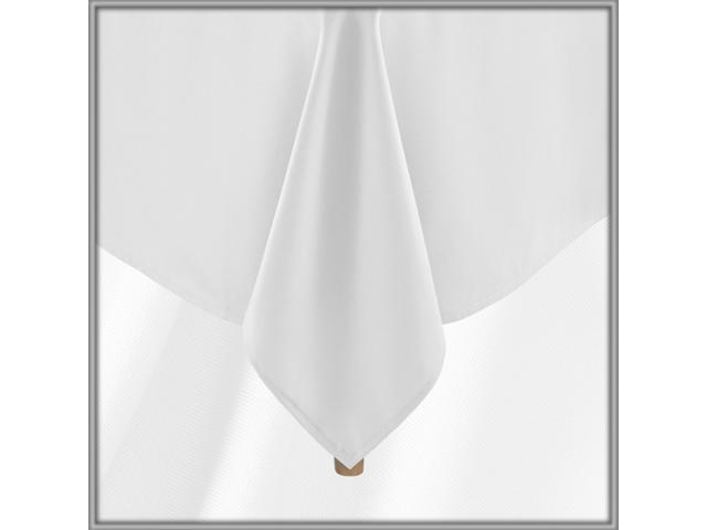 Lann's Linens 60 x 126 Inch Rectangular Tablecloth, Washable Polyester Fabric Table Cloth for Dining Tables, Parties, Restaurants, Weddings - White