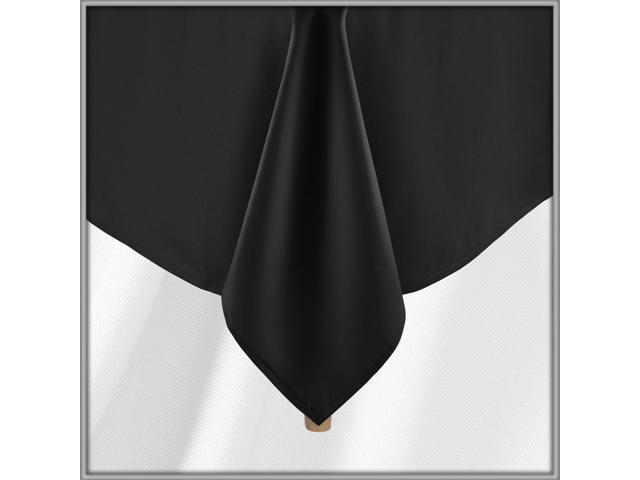 Lann's Linens 60 x 126 Inch Rectangular Tablecloth, Washable Polyester Fabric Table Cloth for Dining Tables, Parties, Restaurants, Weddings - Black