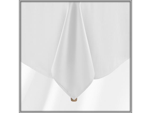 Lann's Linens 90 x 156 Inch Rectangular Tablecloth, Washable Polyester Fabric Table Cloth for Dining Tables, Parties, Restaurants, Weddings - White