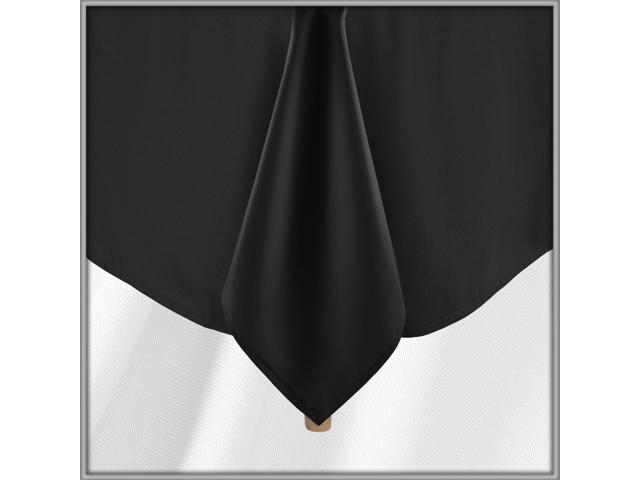 Lann's Linens 90 x 156 Inch Rectangular Tablecloth, Washable Polyester Fabric Table Cloth for Dining Tables, Parties, Restaurants, Weddings - Black