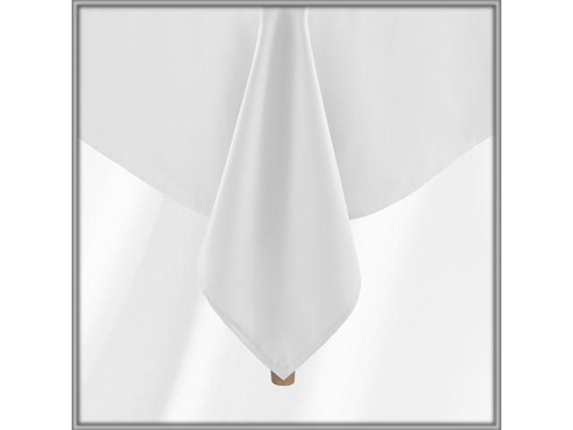 Lann's Linens 70 x 120 Inch Rectangular Tablecloth, Washable Polyester Fabric Table Cloth for Dining Tables, Parties, Restaurants, Weddings - White