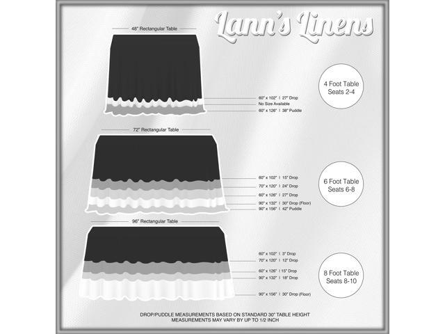 Lann's Linens 20 Pack 60 x 102 Inch Rectangular Tablecloth, Washable Polyester Fabric Table Cloth for Dining Tables, Restaurants, Weddings - Black