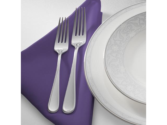 Lann's Linens Set of 12 Cloth Dinner Napkins, 17-inch Polyester Napkins, Washable and Reusable Fabric for Weddings, Hotels, Restaurants - Purple