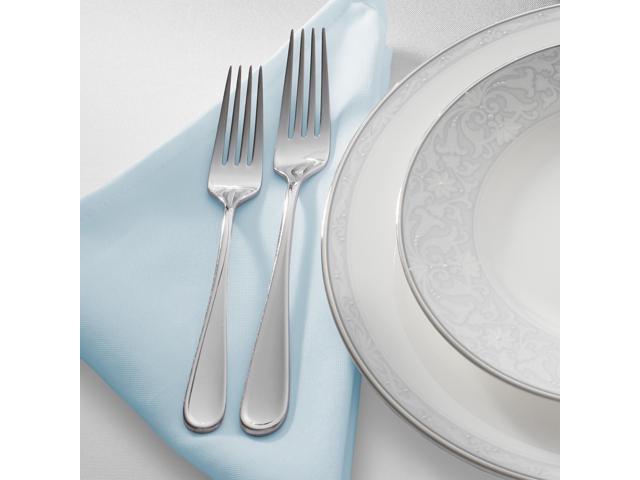 Lann's Linens Set of 12 Cloth Dinner Napkins, 17-inch Polyester Napkins, Washable and Reusable Fabric for Weddings, Hotels, Restaurants - Baby Blue