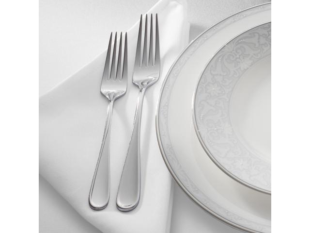 Lann's Linens Set of 12 Cloth Dinner Napkins, 20-inch Polyester Napkins, Washable and Reusable Fabric for Weddings, Hotels, Restaurants - White