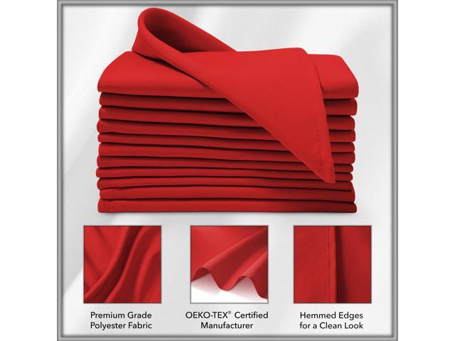 Lann's Linens Set of 144 Cloth Dinner Napkins, 20-inch Polyester Napkins, Washable and Reusable Fabric for Weddings, Hotels, Restaurants - Red