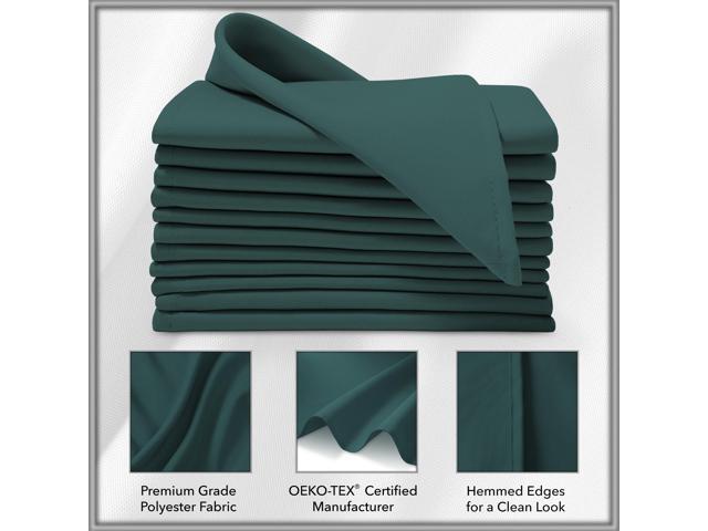 Lann's Linens Set of 144 Cloth Dinner Napkins, 20-inch Polyester Napkins, Washable and Reusable Fabric for Weddings, Hotels, Restaurants, Hunter Green