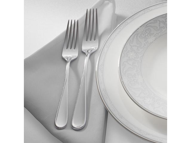 Lann's Linens Set of 144 Cloth Dinner Napkins, 20-inch Polyester Napkins, Washable and Reusable Fabric for Weddings, Hotels, Restaurants - Silver Gray