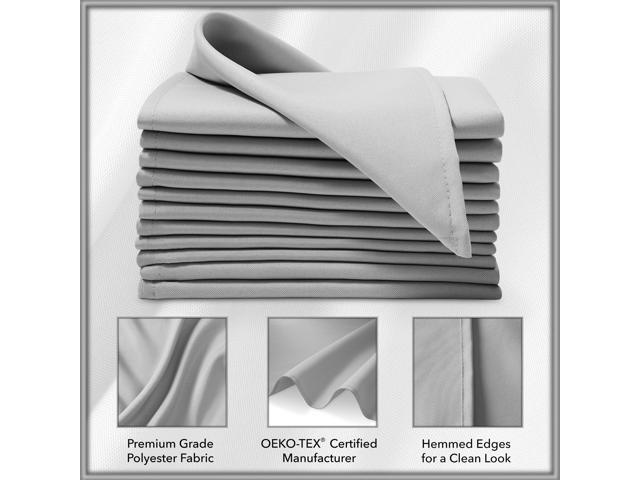 Lann's Linens Set of 144 Cloth Dinner Napkins, 20-inch Polyester Napkins, Washable and Reusable Fabric for Weddings, Hotels, Restaurants - Silver Gray