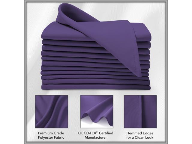 Lann's Linens Set of 144 Cloth Dinner Napkins, 17-inch Polyester Napkins, Washable and Reusable Fabric for Weddings, Hotels, Restaurants - Purple