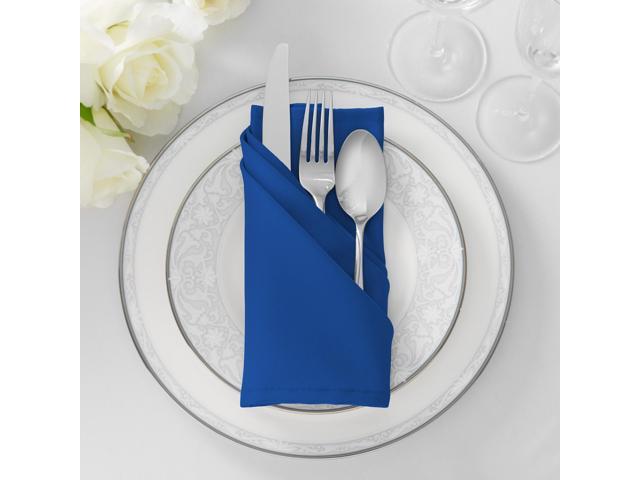 Lann's Linens Set of 144 Cloth Dinner Napkins, 20-inch Polyester Napkins, Washable and Reusable Fabric for Weddings, Hotels, Restaurants - Royal Blue