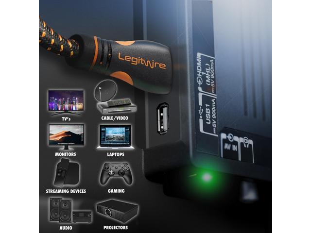 LegitWire 10 ft 4K High Speed HDMI Cables 10 Pack - 18Gbps HDMI 2.0 (4K @ 60hz HDR UHD 4:4:4 Chroma) - Ethernet - Locking Head - Deep Color Ultra HD with ARC 3D HDCP 2.2 28AWG Gold Plated - image 5