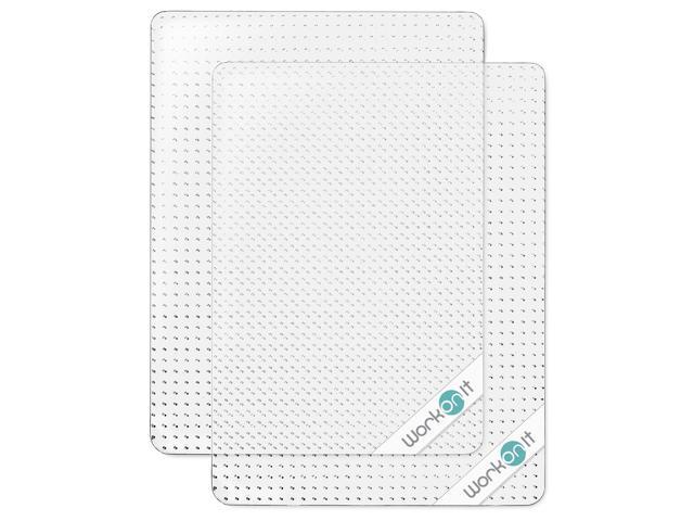 WorkOnIt Office Chair Mat, 36' x 48' (2 Pack), Clear Desk Chair Floor Mat for Low Pile Carpet, Heavy Duty Non-Slip Floor Protector for Home and Office