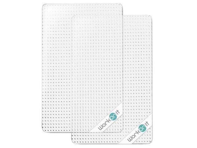 WorkOnIt Office Chair Mat, 30' x 48' (2 Pack), Clear Desk Chair Floor Mat for Low Pile Carpet, Heavy Duty Non-Slip Floor Protector for Home and Office