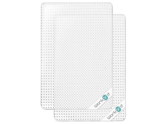 WorkOnIt Office Chair Mat, 46' x 60' (2 Pack), Clear Desk Chair Floor Mat for Low Pile Carpet, Heavy Duty Non-Slip Floor Protector for Home and Office