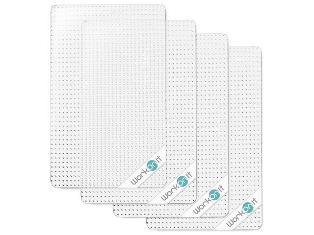 WorkOnIt Office Chair Mat, 30' x 48' (4 Pack), Clear Desk Chair Floor Mat for Low Pile Carpet, Heavy Duty Non-Slip Floor Protector for Home and Office