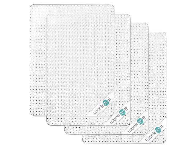 WorkOnIt Office Chair Mat, 36' x 48' (4 Pack), Clear Desk Chair Floor Mat for Low Pile Carpet, Heavy Duty Non-Slip Floor Protector for Home and Office