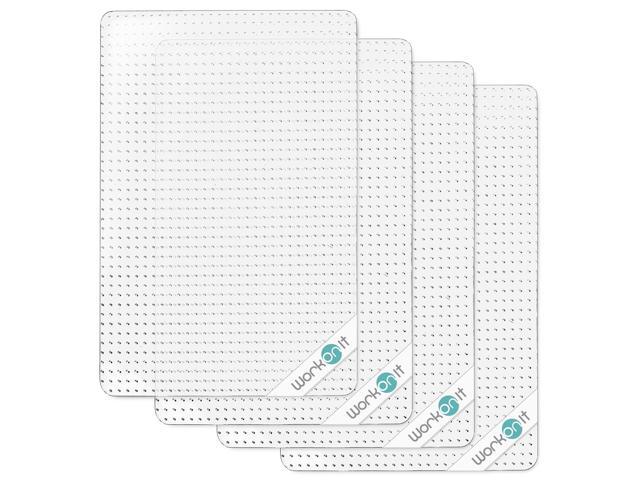 WorkOnIt Office Chair Mat, 46' x 60' (4 Pack), Clear Desk Chair Floor Mat for Low Pile Carpet, Heavy Duty Non-Slip Floor Protector for Home and Office